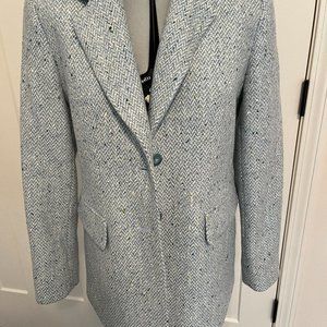 Talbots Wool Petite 2 Blue Tweed Blazer